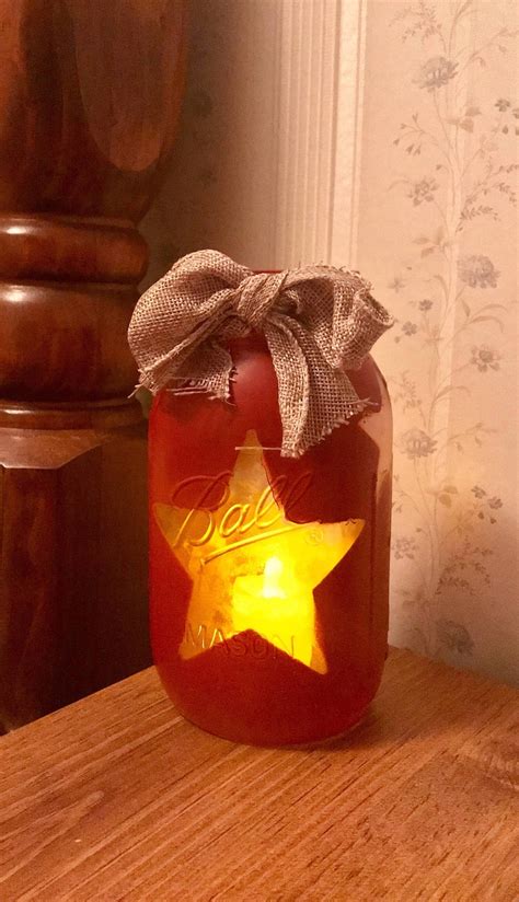 Mason Jar Star Lantern Rustic Star Mason Jar Mason Jar Etsy