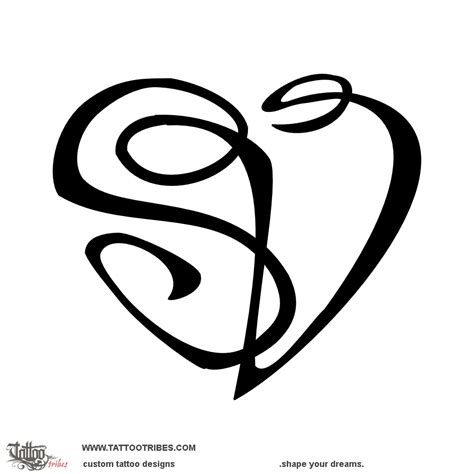 Tattoo of S+V heart, Union tattoo - custom tattoo designs on ...