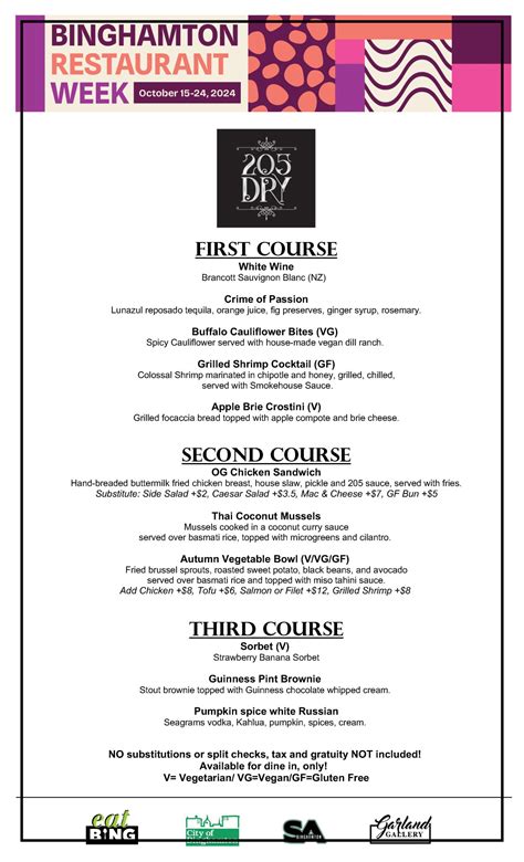 Restaurant Week Menus | eatBING | Celebrating the Food & Drink of