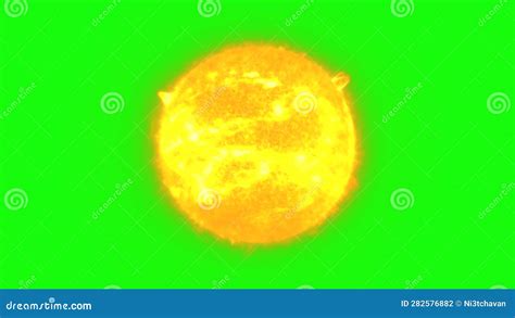 3d Glowing Sun With Green Screen Background 4k Stock Footage Video