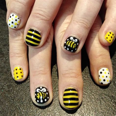 Bee Happy Nails Recreated For A School Teacher In Cnd Shellac Colours