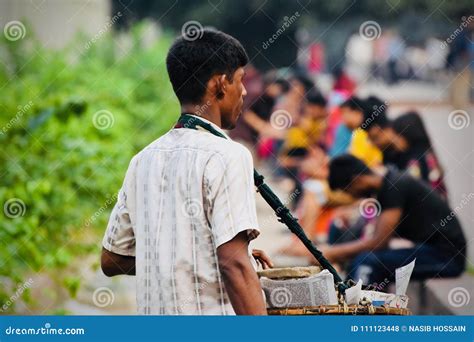 Man Is Selling Nuts On The Street Stock Photograph Editorial Stock