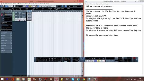 CUBASE TUTORIAL English Step By Step 13 Metronome And Precount YouTube