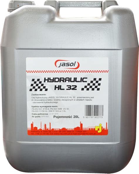 Jasol Olej Hydrauliczny Iso Vg 32 20L Opinie I Ceny Na Ceneo Pl