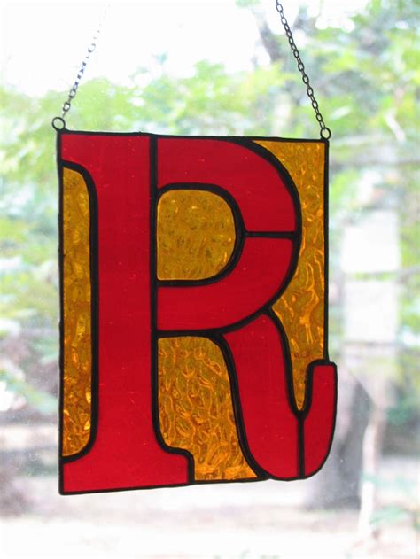 Stained Glass Suncatcher Initial Letter R Stained Glass Stained