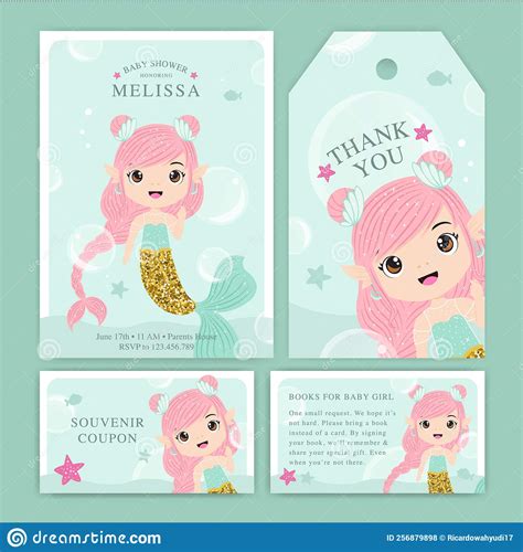 Mermaid Baby Girl Vector Illustration 18867532