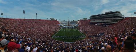 Los Angeles Memorial Coliseum On A Clear Day Editorial Stock Image