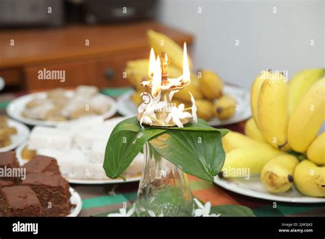 Brass Oil Lamp On Function Stock Photo Alamy