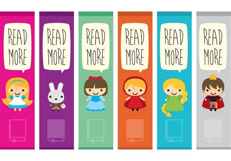 Spark Your Childs Imagination With Book Characters Bookmark Vectors