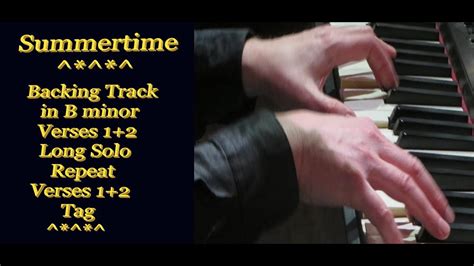 Summertime Backing Track Piano B Minor YouTube