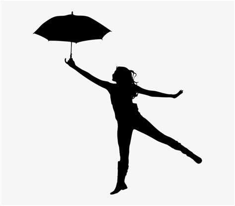 Silhouette Umbrella Girl Rain