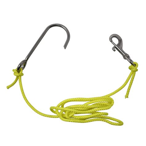 Scuba Diving Reef Drift Hook With 45 Line And Stainless Steel Clip