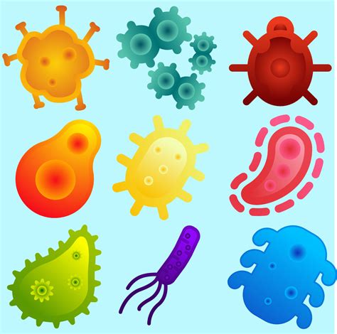 Virus and bacteria vector illustration set. Microorganism illustration ...