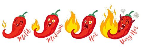 Vector St Illustration Of A Spicy Chilli Peppers With Flame Cartoon