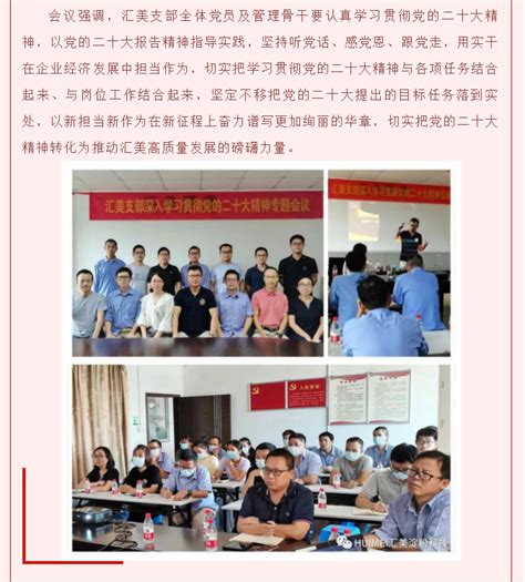 踔厉奋发担使命，勇毅前行谱新篇 汇美支部深入学习贯彻党的二十大精神专题会议汇美淀粉科技