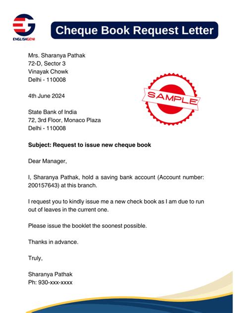 Cheque Book Request Letter And Bank Statement Request Easy Formats And 3 Samples English