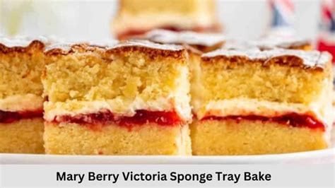 Mary Berry Victoria Sponge Tray Bake Recipe British Recipes Book