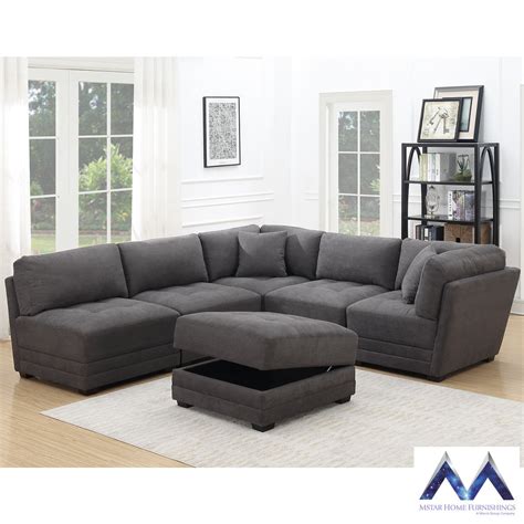 Mstar International Ethan 6 Piece Modular Fabric Sofa Costco Uk