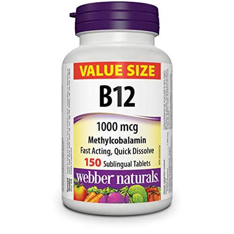 Webber Naturals Vitamin B12 1000 Mcg Quick Dissolve 150 Tablets