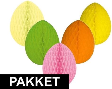 5 Grote Decoratie Paaseieren In Vrolijke Kleuren Bol