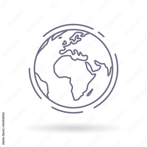 Globe Icon Earth Sign World Symbol Simple Thin Line Icon On White