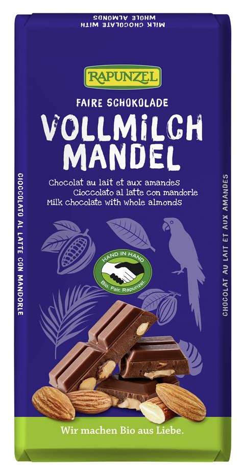 Rapunzel Bio Vollmilch Schokolade Mit Ganzen Mandeln HIH 8 X 200g