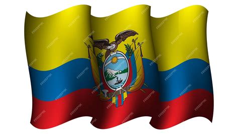 Premium Vector | Ecuador waving flag design vector illustration