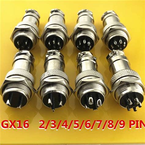 1set Gx16 2 3 4 5 6 7 8 9 Pin Male And Female 16mm Wire Panel Circular Connector Lid Cap L70 78