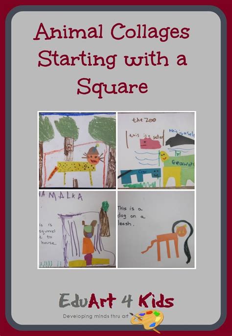 Making animals out of square shapes – Edu Art 4 Kids