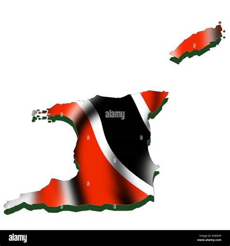 Mapa De Contorno Y La Bandera De Trinidad Y Tobago Fotografía De Stock Alamy