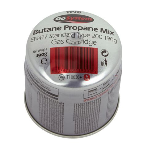 Go System Pierceable Butane Propane Gas Cartridge 190g Winfields