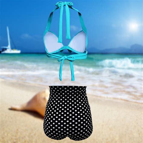 Sexy Girl Dot Women High Waist Swimsuit Swimwear Bikini On Luulla