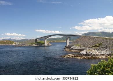 Storseisundet Bridge Main Attraction Atlantic Road Stock Photo