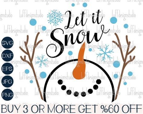 Let It Snow Svg Ornament Svg Snowman Svg Christmas Svg Etsy