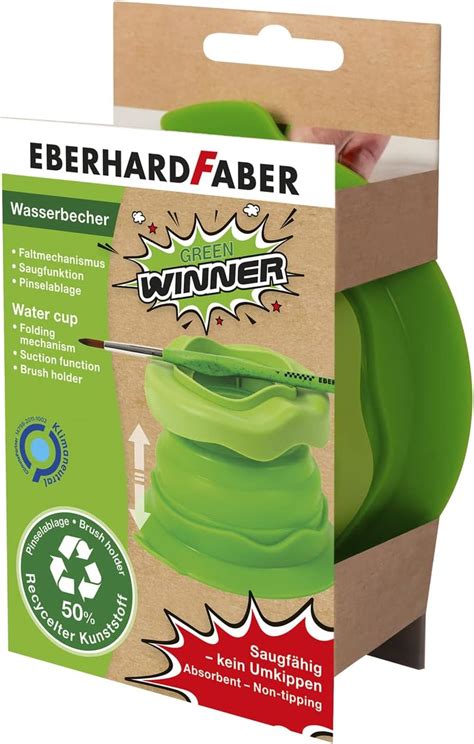 Eberhard Faber 579935 Wasserbecher Faltbar Green Winner Pinselbecher