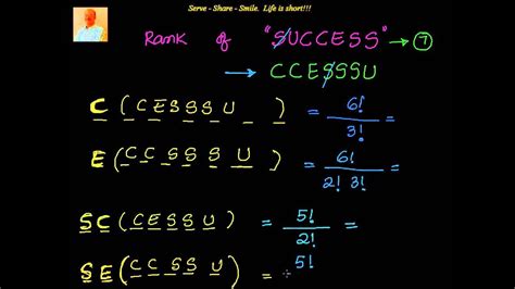 Permutations Rank Of Words With Repetition Success Youtube