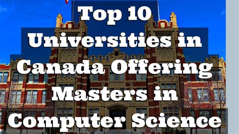 Top Universities In Canada For Masters In Computer Science Msincs