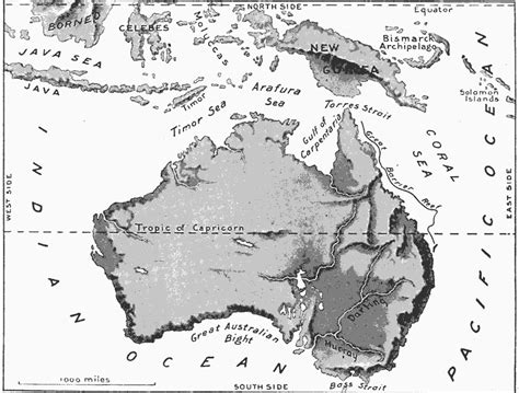 Relief Map Of Australia And Australasian Islands