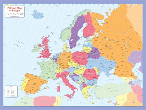 Cosmographics Colour Blind Friendly Political Wall Map Of Europe Mapsherpa