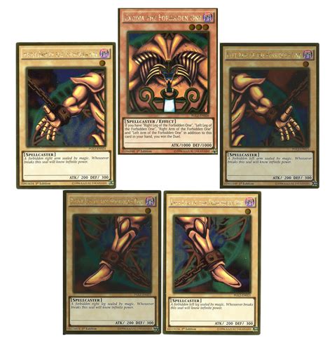 Yugioh Exodia The Forbidden One Full Pgl Set Premium Gold Return Of