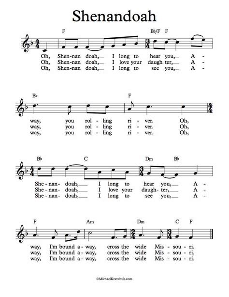 Shenandoah Guitar Chords