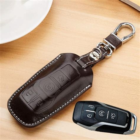 Leather Key Fob Cover For Ford 2014 2015 2016 Mendeo fusion F150 ...