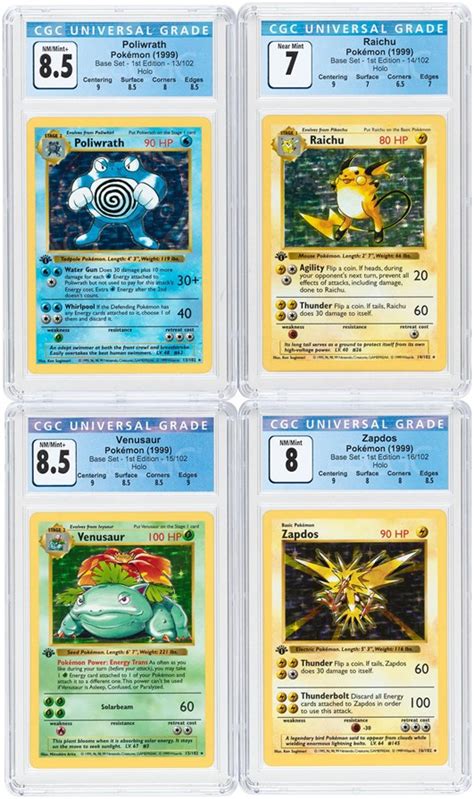 First Edition Pok Mon Cards Certified By Cgc Trading Cards Offered By