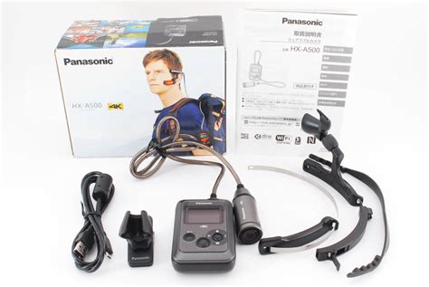 【やや傷や汚れあり】【美品】パナソニック Panasonic Hx A500 H 4kウェアラブルカメラ 【元箱付き・付属品多数