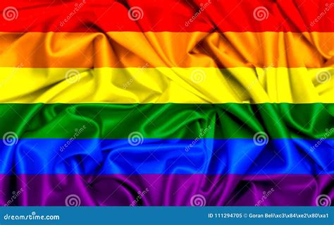 3d Rainbow Gay Pride Flag Waving In The Wind Royalty Free Stock Photo