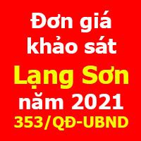 Đơn giá khảo sát tỉnh Lạng Sơn năm 2021 Quyết định 353 QĐ UBND