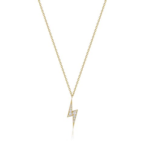 Lightning Bolt Diamond Pendant Necklace Shannakian Fine Jewellery