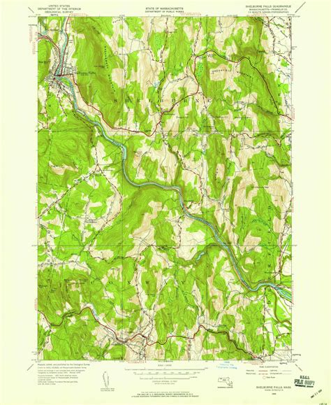 Shelburne Falls Massachusetts Usgs Old Topo Map Reprint