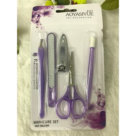 Kit Para Manicure Completo 5 Peças ESCOVA PE LIXA CORTADOR LIXA