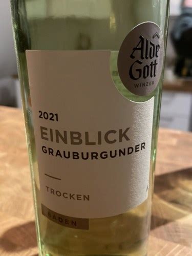 Alde Gott Einblick Grauburgunder Trocken Vivino US